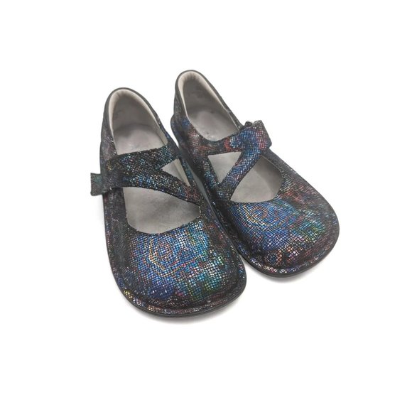 Alegria Shoes - Alegria  Dayna Beauty Blur Mary Jane Metallic Leather Shoes Size US 5 EU 35